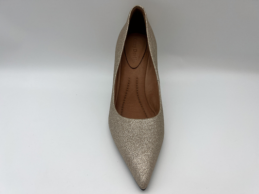 lt Gold Glitter Bayan Ayakkabı 3 Inch Stiletto Kapalı Toe Yüksek Topuk