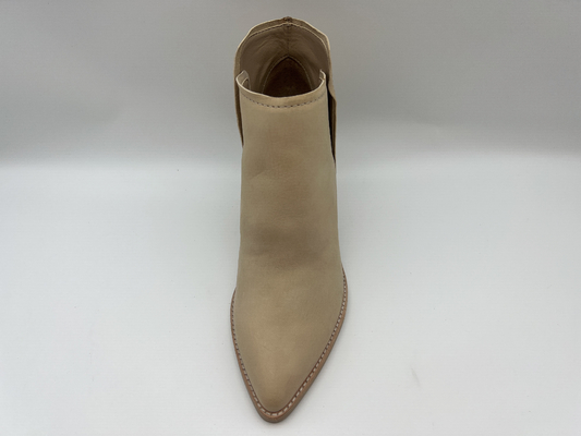 Bayan Slip On Hakiki Deri Yüksek Topuk Elbise Botları, Pembe Moda Ayak Bileği Çizmeler