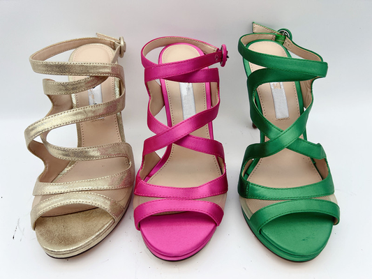 3 İnç Bayan Yumuşak Deri Sandalet Burnu Açık Elastik Stiletto Yüksek Topuk Sandalet