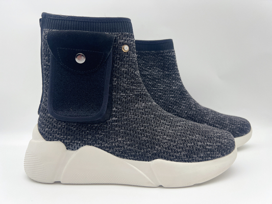 Kadın Siyah Slip Resistant İş Ayakkabısı Lacivert Mix Rahat