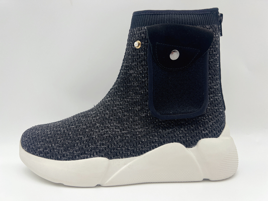 Kadın Siyah Slip Resistant İş Ayakkabısı Lacivert Mix Rahat