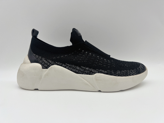 Lacivert Siyah Slip Resistant Bayan İş Ayakkabısı 5cm Geniş Elastik Üst