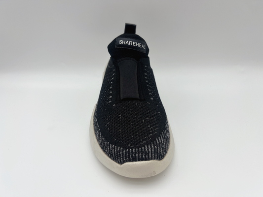 Lacivert Siyah Slip Resistant Bayan İş Ayakkabısı 5cm Geniş Elastik Üst