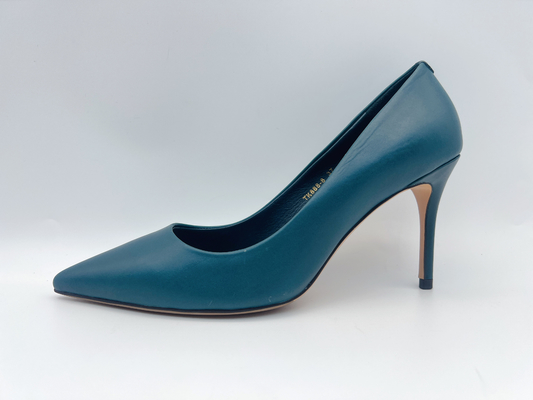 Lacivert Kadın Pompaları Sivri Burunlu Kapalı Burunlu 5cm Stiletto