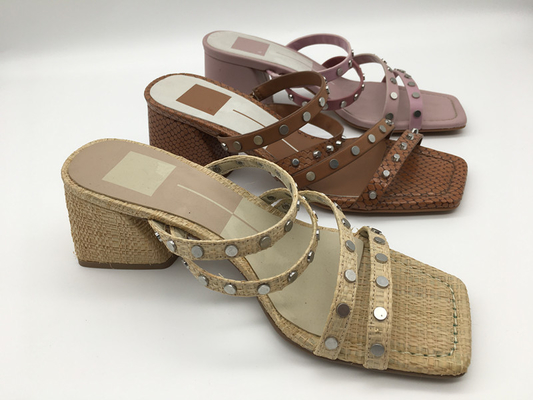 #6 - #11 Yaz Kalın Topuklu Sandalet / Tan Bayanlar Peep Toe Sandalet