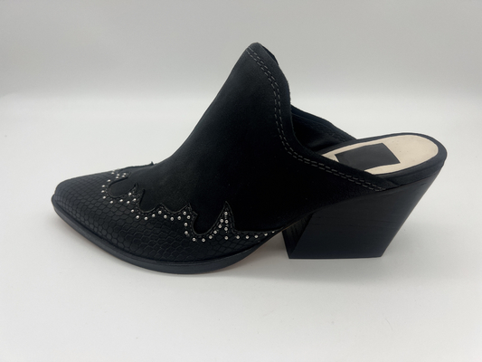 Sparkly Kapalı Burun Platform Bayan Elbise Ayakkabı Siyah Yumuşak İnek Süet Deri Ayakkabı