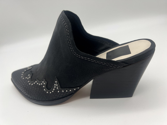Sparkly Kapalı Burun Platform Bayan Elbise Ayakkabı Siyah Yumuşak İnek Süet Deri Ayakkabı