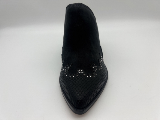 Sparkly Kapalı Burun Platform Bayan Elbise Ayakkabı Siyah Yumuşak İnek Süet Deri Ayakkabı