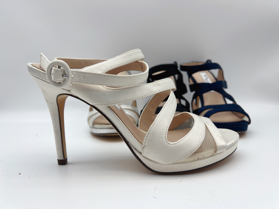 Açık Burun Stiletto Elastik Kayış Yüksek Topuk Sandalet Yumuşak Nappa Deri / Uyumlu Yumuşak Örgü