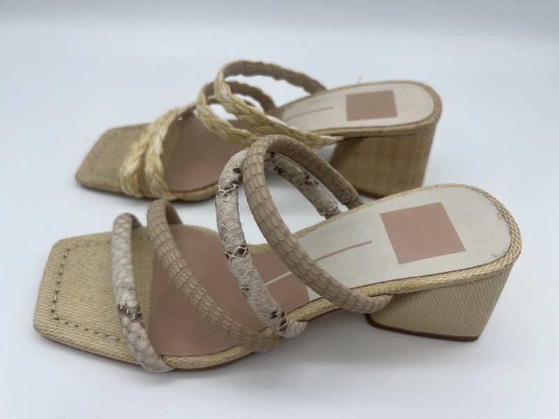 Python Print Bayan Yumuşak Deri Sandalet Lt Tan / Kırık Beyaz Sevimli İnce Burunlu Sandalet